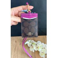 ราคา ที่ใส่บัตร สายคล้องคอ Coach F63274 Lanyard ID Case In Signature Coated Canvas แท้100 (17231126543)