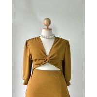 ราคา Plus size พร้อมส่ง I เดรสสาวอวบเกรียวโชว์หน้า ผ้าวูลเวฟ เดรสทำงาน เดรสออกงาน 100KG (14553469093)