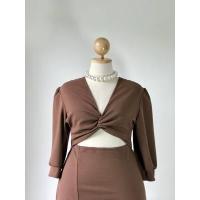 ราคา Plus size พร้อมส่ง I เดรสสาวอวบเกรียวโชว์หน้า ผ้าวูลเวฟ เดรสทำงาน เดรสออกงาน 100KG (14553469092)