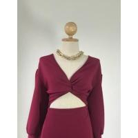 ราคา Plus size พร้อมส่ง I เดรสสาวอวบเกรียวโชว์หน้า ผ้าวูลเวฟ เดรสทำงาน เดรสออกงาน 100KG (14553469077)