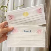 ราคา พร้อมส่งในไทย หน้ากากอนามัยสีขาว หน้าKitty หน้าCinnamoroll หนา 3 ชั้น ซีล1 1 (16427303769)
