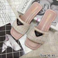 ราคา รองเท้าแตะแฟชั่น Prada ผ้าทวิตแบบสวม 36 45 (16877347666)