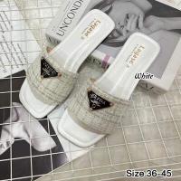 ราคา รองเท้าแตะแฟชั่น Prada ผ้าทวิตแบบสวม 36 45 (16877347689)