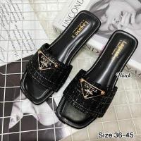ราคา รองเท้าแตะแฟชั่น Prada ผ้าทวิตแบบสวม 36 45 (16877347692)
