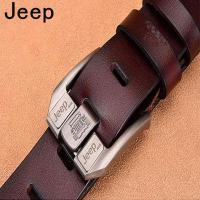 ราคา Jeep เข็มขัดผู้ชายหนังแฟชั่นใหม่ เข็มขัดยีนส์คุณภาพสูงหัวเข็มขัดแบบลำลองหนังวัวเข็มขัดทำงานเข็มขัดยีนส์นาฬิกาฟรี (14809226238)