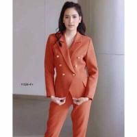 ราคา TW11528 Set 2 ชิ้น เสื้อสูทแขนยาว กางเกงขายาว Set of 2 pieces Long sleeve shirt pants (10280427818)