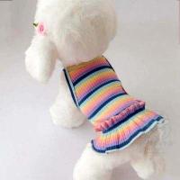 ราคา พร้อมส่ง เดรสไหมพรมสีรุ้ง ปักลาย เชอร์รี่ สุนัข หมา แมว (9425517158)