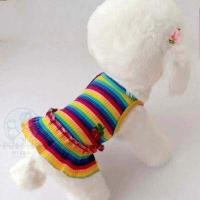 ราคา พร้อมส่ง เดรสไหมพรมสีรุ้ง ปักลาย เชอร์รี่ สุนัข หมา แมว (9425549483)
