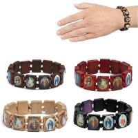 ราคา 4 Pcs ไม้ลูกประคำพระเยซูสร้อยข้อมือยืดหยุ่นยืดกำไลข้อมือภาพศาสนา Saints คาทอลิก Holy Gods เทพธิดาสวดมนต์การประกาศสร้อยข้อมือ (16103159638)