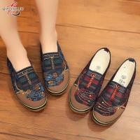 ราคา QiaoYiLuo รองเท้าผ้าใบแฟชั่นผู้หญิง รองเท้าผ้ายีนส์ สไตล์วินเทจ รองเท้าผ้าใบแบบสวม ทรงสลิปออน ใส่ง่าย ใส่สบายๆ (10347884577)