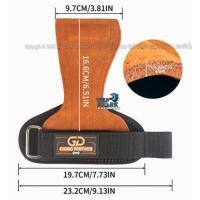 ราคา ถุงมือฟิตเนส STRAPS Leather Grip pads Strap SKDK หนังกลับ สแต๊ป หนัง หนังวัว หนังแท้ รัดข้อมือ ถุงมือ เซพข้อ 1คู่ (16641543331)