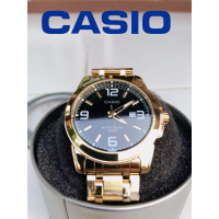 ราคา CASIO STANDARD นาฬิกาผู้ชายสายสแตนเลสหน้าปัดสีดำรุ่น MTP 1314D 1AV 100 รับประกันของแท้ 1 ปี (7443443116)