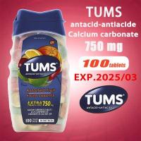 ราคา TUMS Calcium carbonate tablets antacid antiacide 750mg 100 tablets (14228392716)