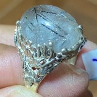 ราคา แหวนแก้วโป่งข่าม แก้วขนเหล็ก ขนาด57 ตัวเรือนเป็นเงินแท้ ของดีเมืองเถิน (15096655444)