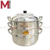 ราคา M KITCHEN หม้อ หม้อนึ่ง หม้อซึ้ง หม้อต้ม ซึ้ง หม้ออลูมิเนียม ตราร่ม 2 3 ชั้น ขนาด 28 30 ซม กระทะ กะทะ หม้อกระทะ (15445748164)