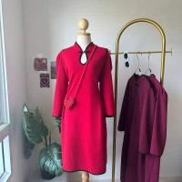 ราคา ? ? ? ? ? ? ? ? เดรสกี่เพ้า เดรสตรุษจีน เดรสสาวอวบ รุ่นคอจีนแขนศอก งานป้าย 100KG (17416008899)