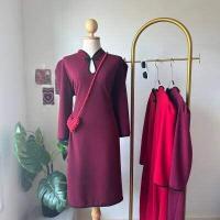 ราคา ? ? ? ? ? ? ? ? เดรสกี่เพ้า เดรสตรุษจีน เดรสสาวอวบ รุ่นคอจีนแขนศอก งานป้าย 100KG (17416008898)