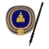 ราคา ตาลปัตร ตาลปัตรประดิษฐ์พระโลหะ พร้อมด้ามไม้กลึง ราคาต่อชุด สินค้ามี 7 สี (14644532209)