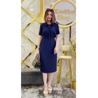 ราคา ชุดคลุมท้องอัดพลีทคอโบว์ ชุดคลุมท้องเรียบหรู ใส่ออกงานก็เก๋ ใส่ไปทำงานก็ได้ อกฟรีไซส์ยืดได้ 50 รอบท้องได้ 50 ทรงปล่อยมีเชือกคาดเอวจ้า (13352261524)