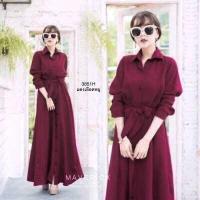 ราคา Chompoo Fashion ชุดเดรส แม็กซี่เดรสเชิ้ตแขนยาว แต่งกระดุมช่วงหน้ายาว (17413664706)