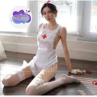 ราคา ชุดคอสเพลย์พยาบาลสีขาว ชุดนอนสาวอวบ มี 2 สี ได้ถึง 90 กก ชุดนอนไม่ได้นอน ชุดคอสเพลย์พยาบาล ระบายขอบลูกไม้ S 133 (16810516557)
