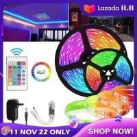 ราคา ไฟ ไฟเส้น LED Strip light ไฟประดับห้อง รุ่น 2835 5050 RGB ความยาว 5 10 15 เมตร ไฟตกแต่งห้อง ไฟRGB ไฟประดับ ชนิดสลับสี พร้อมรีโมทย์ และAdapter 12V กันน้ำ ติดตั้งง่าย J22 (5632486378)