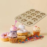 ราคา แม่พิมพ์โดนัทกระทะเค้ก 12 Cavity Non Stick รูปแบบ Donut Bakeware เหล็กคาร์บอนแม่พิมพ์โดนัท สำหรับเตาอบ (7607753307)