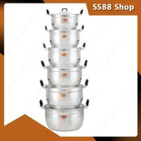ราคา หม้อ หม้อต้ม หม้อข้าว หม้อชุดอลูมิเนียม หม้อชุด6ใบ ขนาด 16 18 20 22 24 26 ซม (5215240595)