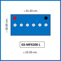 ราคา คืนเงิน10 แบตเตอรี่รถยนต์ GS รุ่น MFX200L R ชนิดMF 100Ah พร้อมใช้ ไม่ต้องเติมน้ำ สำหรับรถปิคอัพ SUV ตู้ lt 3200cc (2662166968)