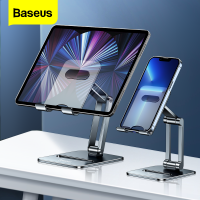 ราคา Baseus Phone Holder Desk Mobile Phone Stand Foldable Metal Tablet Holder For iPhone 14 13 12 iPad Pro Air Universal Holder (16728102133)