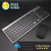 ราคา ชุดเมาส์ คีย์บอร์ด ไร้สาย สีขาว สีดํา แป้นพิมพ์ไทยอังกฤษ Wireless EN TH English and Thai Layout PC keyboard ULTRA THIN 2 4G Wireless USB Combo for PC Smart TV Wireless Keyboard (3587608179)