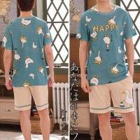 ราคา ผู้ชายแฟชั่นแขนสั้นกางเกงขาสั้นชุดชุดนอนคอกลมเป็ดการ์ตูน Pikachu พิมพ์พร้อมขนาดชุดนอน (7163518280)