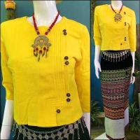 ราคา เสื้อพื้นเมืองผู้หญิง เสื้ออองซาน เสื้อใส่ทำงาน เสื้อผ้าฝ้ายพื้นเมืองกระดุมกระลา size อก36 38 40 42 44 46 (7589823229)