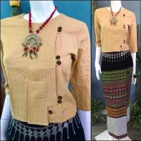 ราคา เสื้อพื้นเมืองผู้หญิง เสื้ออองซาน เสื้อใส่ทำงาน เสื้อผ้าฝ้ายพื้นเมืองกระดุมกระลา size อก36 38 40 42 44 46 (7589823189)