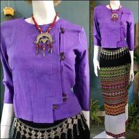 ราคา เสื้อพื้นเมืองผู้หญิง เสื้ออองซาน เสื้อใส่ทำงาน เสื้อผ้าฝ้ายพื้นเมืองกระดุมกระลา size อก36 38 40 42 44 46 (7589823192)