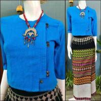 ราคา เสื้อพื้นเมืองผู้หญิง เสื้ออองซาน เสื้อใส่ทำงาน เสื้อผ้าฝ้ายพื้นเมืองกระดุมกระลา size อก36 38 40 42 44 46 (7589823242)