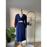 ราคา Plus size พร้อมส่ง I เดรสสาวอวบเกรียวโชว์หน้า ผ้าวูลเวฟ เดรสทำงาน เดรสออกงาน 100KG (17461267055)