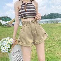 ราคา chen shop กางเกงยีนส์ขาสั้นเอวสูง พับขาเอวยืดได้ มี④สีให้เลือก รุ่นใหม่พร้อมส่งค่ะ (15042387525)