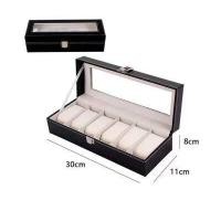 ราคา พร้อมส่ง กล่องนาฬิกา กล่องเก็บนาฬิกา กล่องใส่นาฬิกา 3เรือน 6เรือน 10เรือน 12เรือน 20เรือน 24เรือน ข้อมือ ฝากระจก มีตัวล็อก สีดำ Watch Box มี6ขน (12292272432)