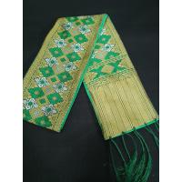 ราคา สไบขิดลาว สไบ ผ้าสไบ อัดกาว ทอลาย ผ้าเบี่ยง ผ้าสไบลาว แบบชายลูกปัดและชายผ้า (17251928816)