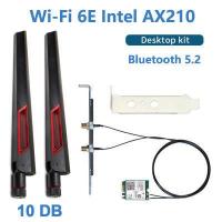 ราคา 3000Mbps Wi Fi 6E Intel AX210บลูทูธ5 2ชุดเดสก์ท็อป Wifi 6 AX200การ์ด10DB เสาอากาศ802 11ax 2 4G 5Ghz 6Ghz AX210NGW อะแดปเตอร์ (8862172479)