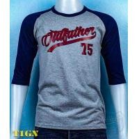 ราคา เสื้อแขนสามส่วน เสื้อแขนสามส่วนวินเทจ เสื้อไหล่สโลป เสื้อยืด เสื้อยืดวินเทจ OLDFATHER 75 Vintage รหัสสินค้า T 1 (876400567)