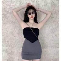 ราคา พร้อมส่ง เกาะอกทรงสามเหลี่ยม เกาะอกวินเทจ เกาะอกใส่ไปทะเล มี7สี 9158 เสื้อสีแดงหญิง (10172650146)