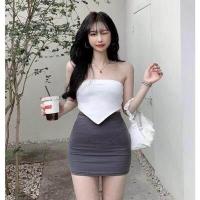 ราคา พร้อมส่ง เกาะอกทรงสามเหลี่ยม เกาะอกวินเทจ เกาะอกใส่ไปทะเล มี7สี 9158 เสื้อสีแดงหญิง (10172650142)