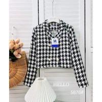 ราคา Acasey เสื้อคลุม ครอป แขนยาวกระดุมหน้า ลายชิโนใหญ่ (17093488827)