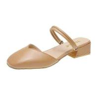 ราคา KGZ130รองเท้าแตะปิดเท้าผู้หญิงฤดูร้อนกลาง2021ใหม่เกาหลีสไตล์นักเรียน Fairy สไตล์ Retro ส้นสูงหนาสั้นข้อเท้า รองเท้ามีสายรัด (8271113548)