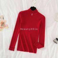 ราคา พร้อมส่ง เสื้อไหมพรมคอเต่าแต่งมุก งานดี ผ้านิ่ม (12220652684)