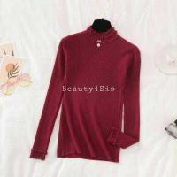 ราคา พร้อมส่ง เสื้อไหมพรมคอเต่าแต่งมุก งานดี ผ้านิ่ม (12188770992)