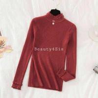 ราคา พร้อมส่ง เสื้อไหมพรมคอเต่าแต่งมุก งานดี ผ้านิ่ม (12188770991)