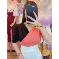 ราคา เสื้อยืดแขนสั้น ไขว้หน้า 2 สี ผ้ายืด งานน่ารักมาก (13627582402)